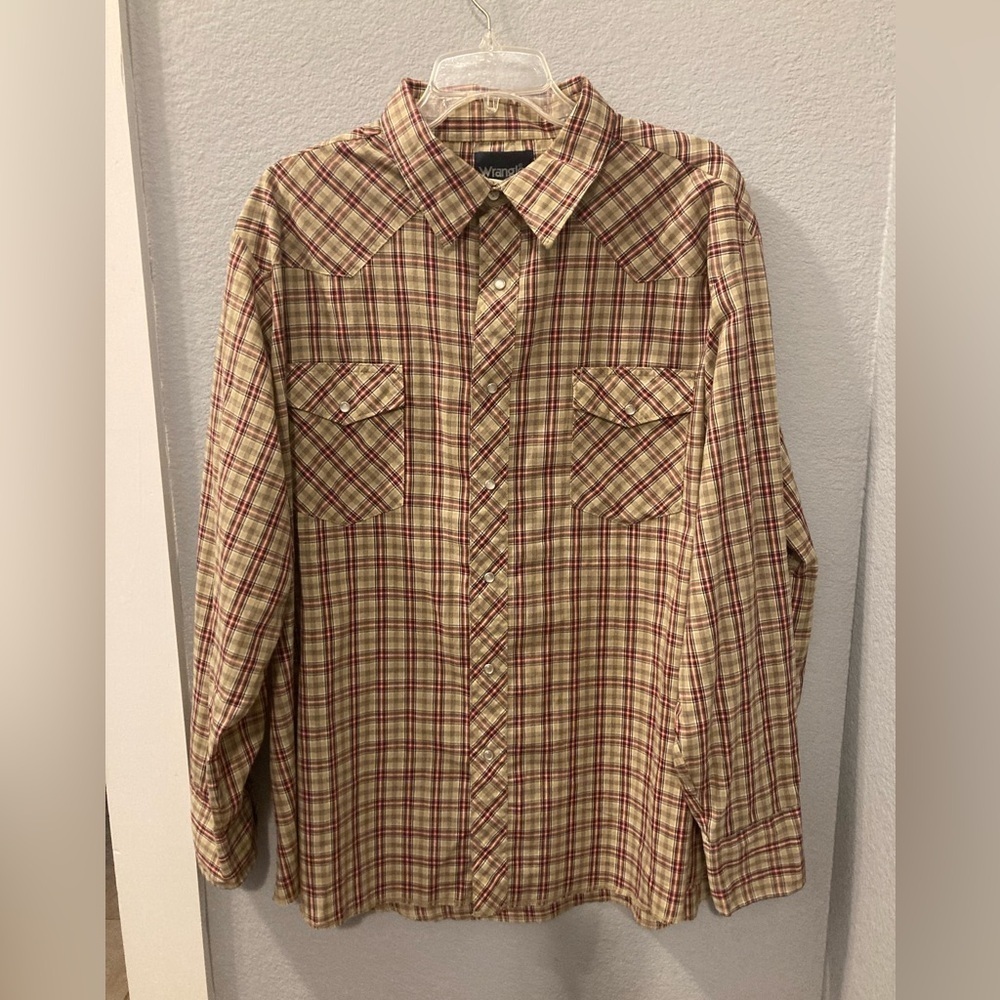 Vintage Wrangler pearl snap Down front western shirt size XXL rodeo